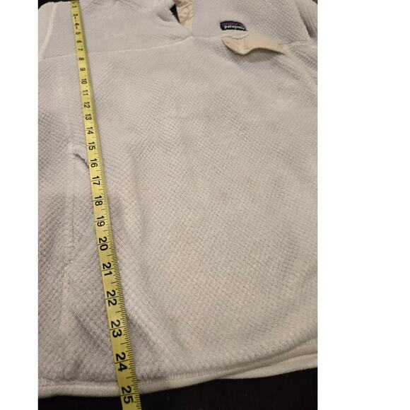 Patagonia Polartec Re-Tool Quarter Snap Fleece Cream Gray Pockets Womens Large - Picture 10 of 11